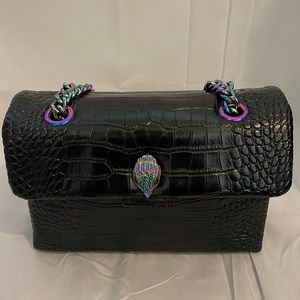 Kurt Geiger black croc Kensington bag